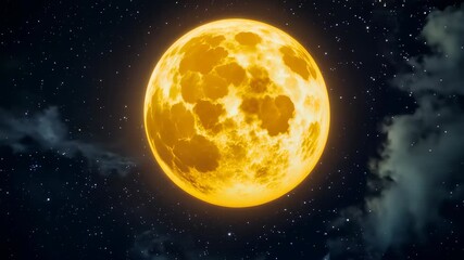 Wall Mural - Full moon in a starry night sky