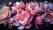 © FryArt - Beautiful pink blooms in soft light with dark background