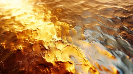 Wall Mural - Golden and steel metallic surfaces reflecting light in an artistic composition