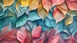 © RocknRoller Studios - Beautiful Foliage in Pastel Colours. Contemporary Design Background.