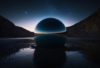 Wall Mural - a planet tidally locked to its star, with one side perpetually bathed in light and the other in eter