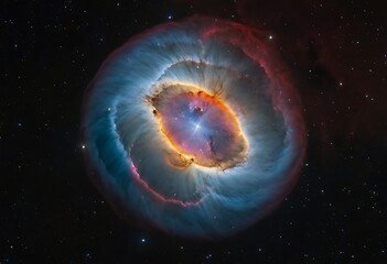 Wall Mural - the remnants of a star that has shed its outer layers, forming a beautiful, multi-colored nebula aro
