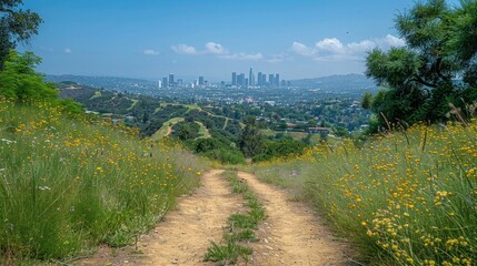 view of los angeles from baldwin hills overlook expansive cityscape stretching out with downtown sky