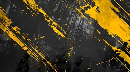 Wall Mural - Black and Yellow abstract background with grunge effect