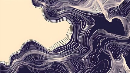 Wall Mural - Set of minimalist hand drawn fluid shapes