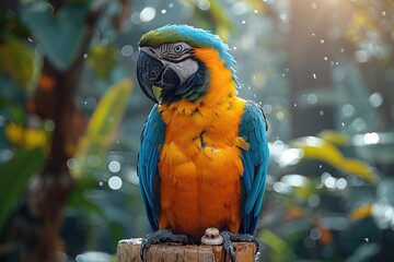 Canvas Print - A Blue and Gold Macaw Bird