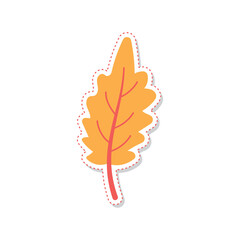 Wall Mural - autumn leaves sticker icon vector