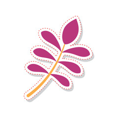 Wall Mural - autumn leaves sticker icon vector