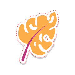 Wall Mural - autumn leaves sticker icon vector