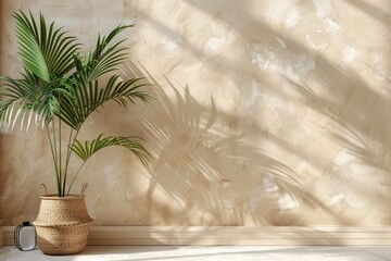 Wall Mural - luxury boho interior with minimal product placement aesthetic.