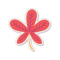 Wall Mural - autumn leaves sticker icon vector