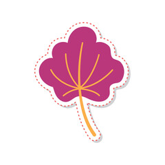 Wall Mural - autumn leaves sticker icon vector