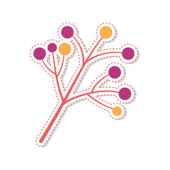 Wall Mural - autumn leaves sticker icon vector