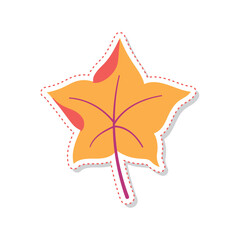 Wall Mural - autumn leaves sticker icon vector