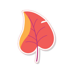 Wall Mural - autumn leaves sticker icon vector
