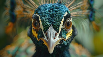 Poster - Close Up of Peacock's Face