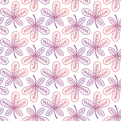 Wall Mural - autumn leaves pattern background vector