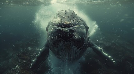 Canvas Print - Humpback Whale Underwater Encounter