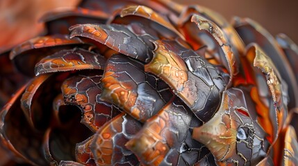 Macro photography of a pinecone