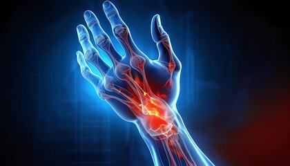 Wall Mural - image x-ray hand pain illustration