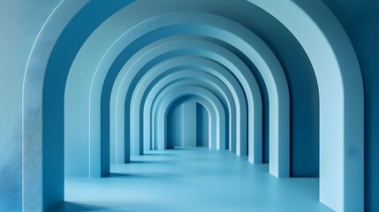 Wall Mural - Abstract arch on blue background