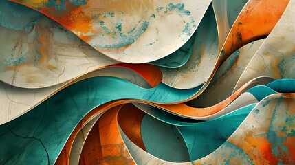 Wall Mural - Modern wonderful wallpaper with curved organic shapes