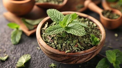 Dried Peppermint for herbal tea and for remedies menu