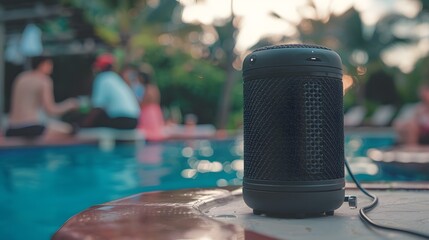 Portable Speaker by the Pool