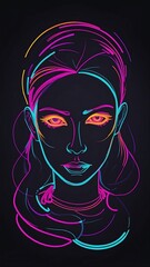 Outline abstract neon outline