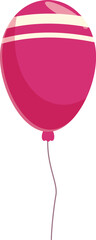 Wall Mural - Festive pink balloon with white stripes is floating, adding a touch of whimsy and celebration to any party or event