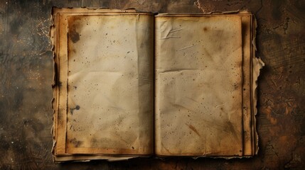 Vintage background with two old blank pages and spots