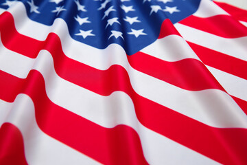 Wall Mural - Flag of USA as background, closeup view