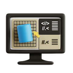 PNG 3D 3D Development icon isolated on a white background