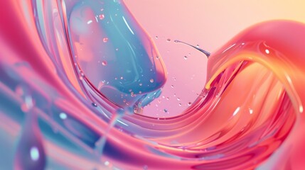 Aufkleber - 3D liquid shapes in motion, creating a fluid and dynamic background.