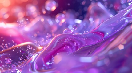Aufkleber - 3D liquid shapes in motion, creating a fluid and dynamic background.