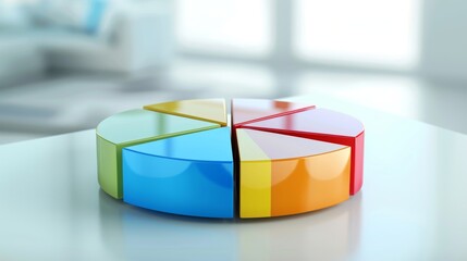 Aufkleber - 3D pie chart showing market share distribution among key competitors in a business model.