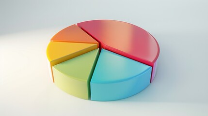 Aufkleber - 3D pie chart showing market share distribution among key competitors in a business model.