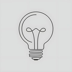 light bulb icon outline symbol isolated on white background 