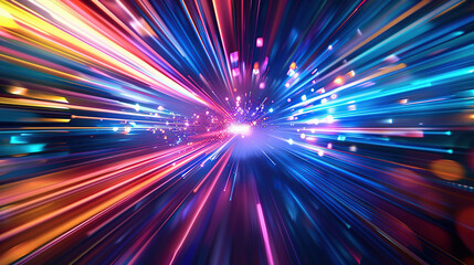 abstract light speed background with colorful lights
