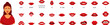 © nsit0108 - Woman mouth animation icons set. Lip sync collection for animation, pronunciation guide with female mouth, showing how to pronounce vowels and consonants