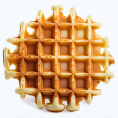 Sticker - A single, golden brown waffle on a white background