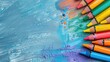 © The 2R Artificiality - Colorful wax crayons set for preschool back to school theme with blank area