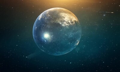 Wall Mural - Earth From Space With Futuristic Interface