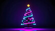 © EPDICAY - Christmas tree with glowing neon lights at night
