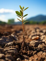 Canvas Print - plant in the sand