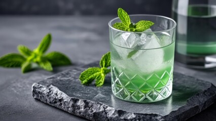 Sticker -  Refreshing summer cocktail with a twist of mint