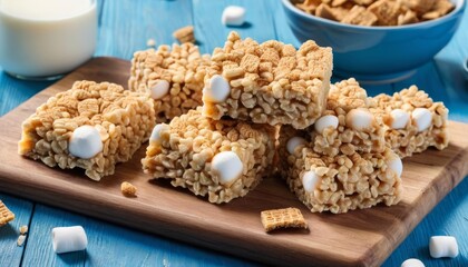 Canvas Print -  Deliciously sweet marshmallow squares ready to be enjoyed