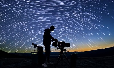 Wall Mural - Astrophotography Under the Starry Sky