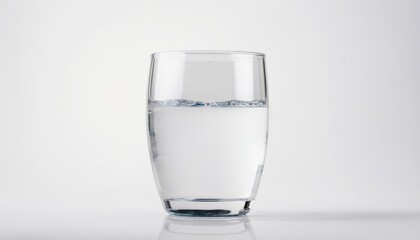 Canvas Print -  Clear glass of water with ice cubes