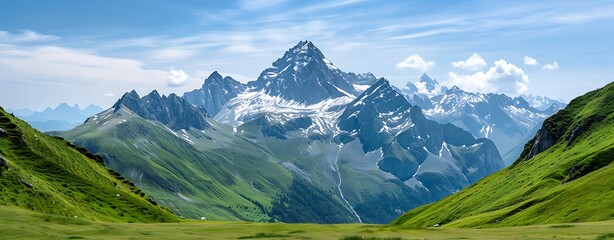 Wall Mural - Create a colorful learning poster for kids, featuring an enchanting mountain landscape with educational points, inspiring outdoor learning
